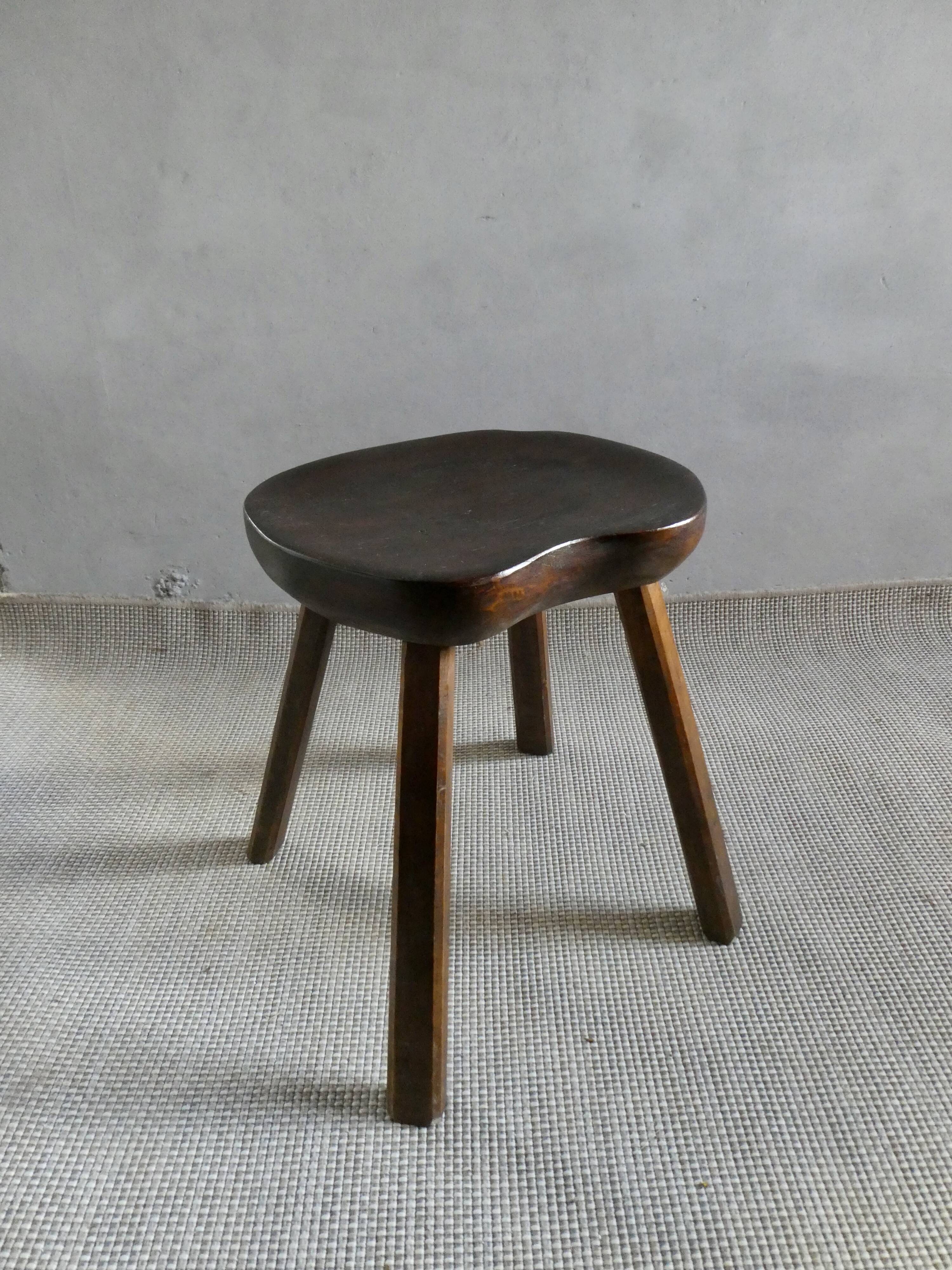 Solid wood stool, folk art