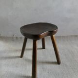 Tabouret en bois massif, art populaire