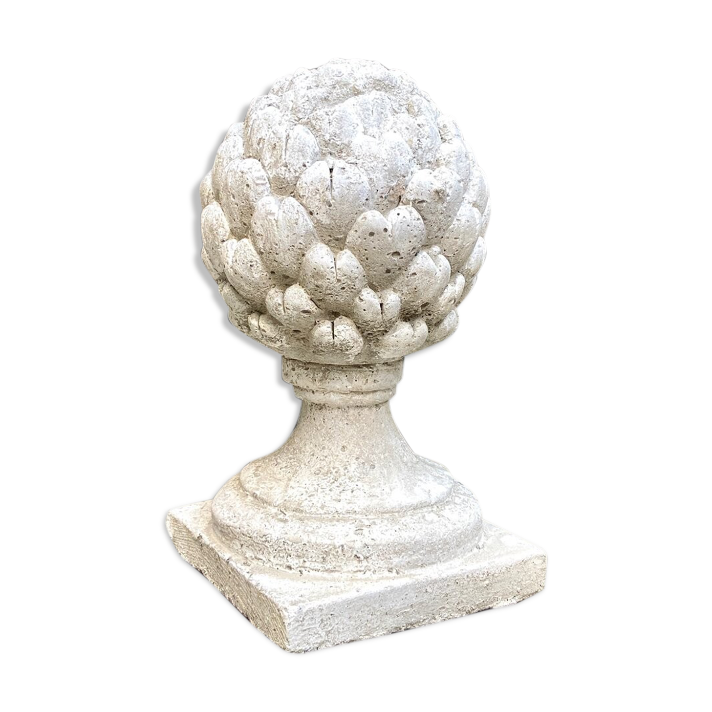 Ornamental artichoke in bleached concrete