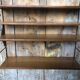 Ancienne etagère murale modulable tomado métal noir + bois clair vintage