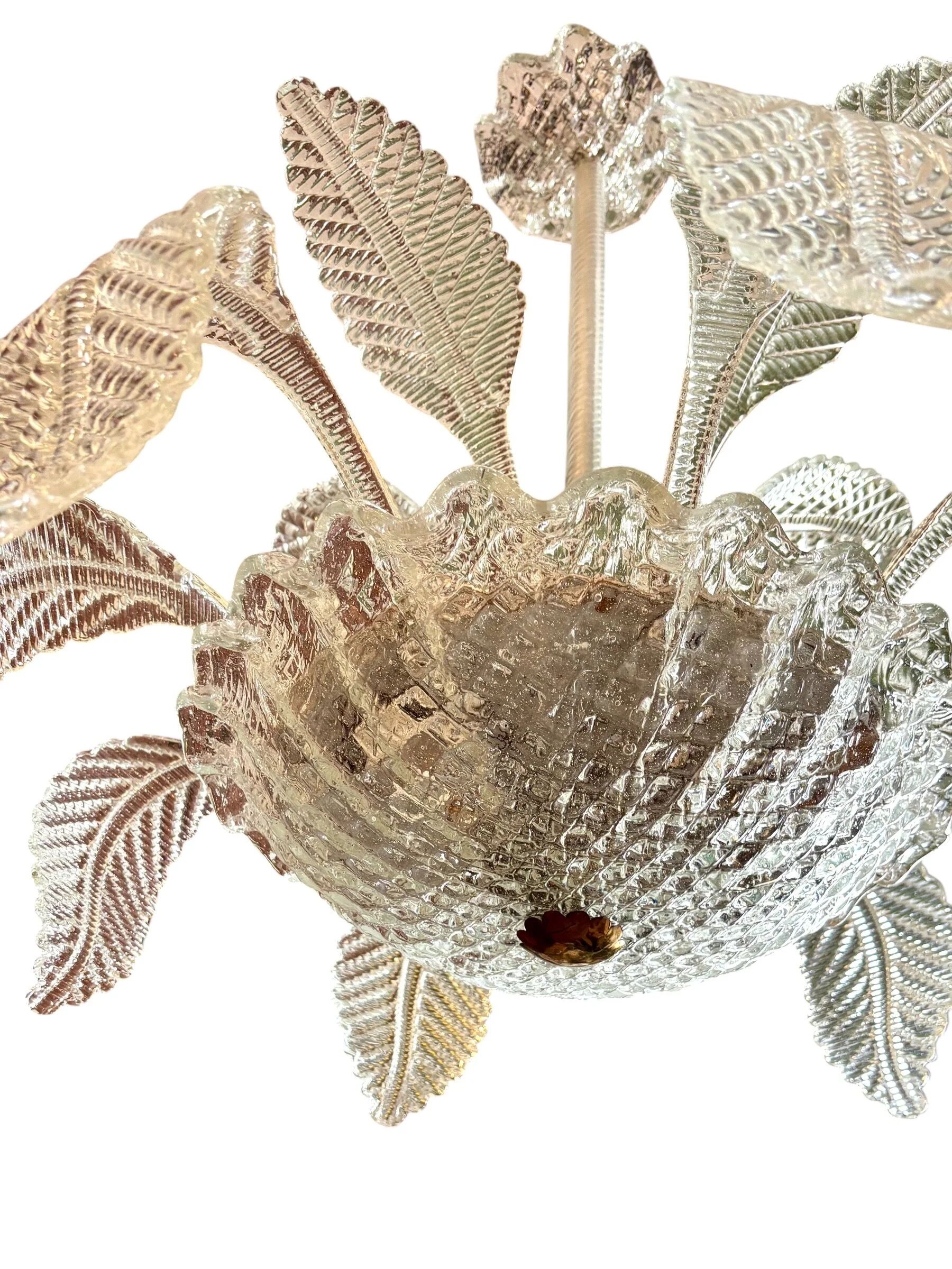 4-light glass chandelier attributed to Murano, 20th century