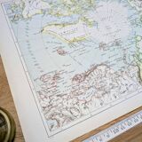 The Arctic region, period map, 1887, Authentic.
