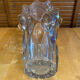 Vintage 1970s Moulded Glass Vase in Corolla Shape with Bubbles