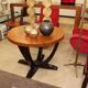 Table art deco rosewood and leather France around 1930