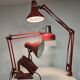Lampe de bureau/du mur à bras articulé industriel rouge – Lampe de travail en métal réglable