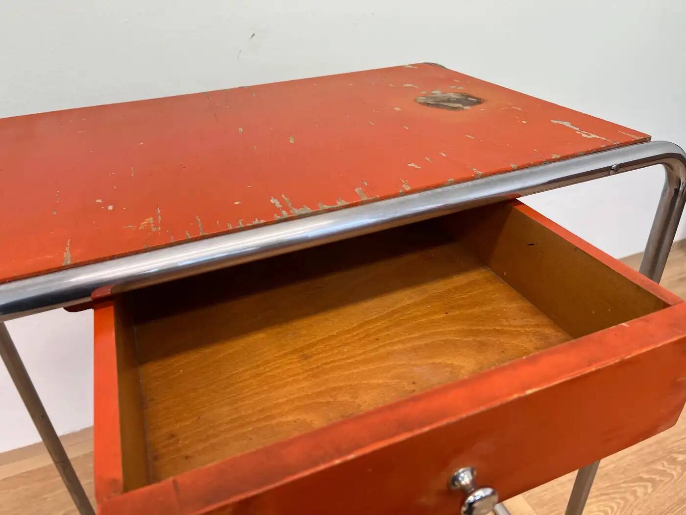 Bauhaus tubular steel chrome table model R12 by Robert Slezak - 1930s