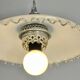 Art Deco opaline pendant light with metal lace balcony
