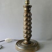 Lampe en bois tourné, style Charles Dudouyt, vers 1950
