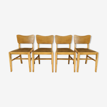 Set de 4 chaises vintages en chêne