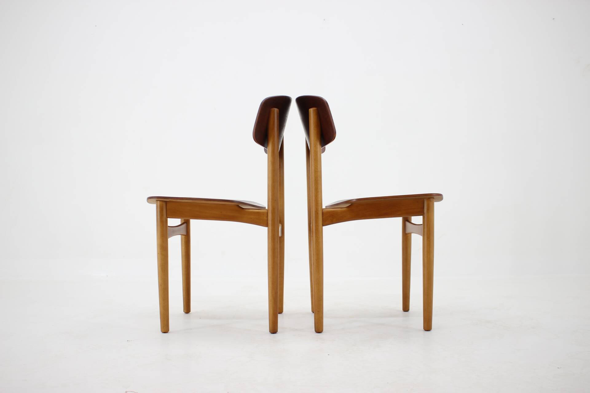 1960s Set of 6 Børge Mogensen Model 122 Oak and Teak Dining Chairs for Søborg Møbelfabric, Denmark