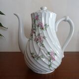 Théière chocolatière porcelaine Limoges Haviland - Sylvie roses - Tors