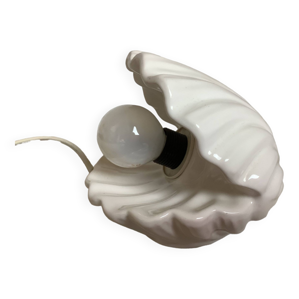Lampe coquille saint Jacques blanche