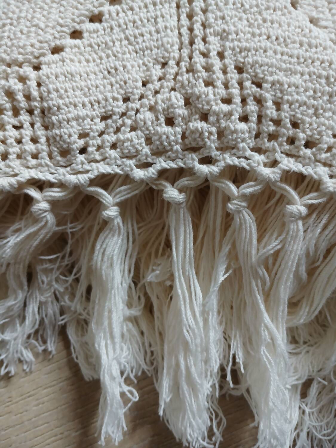 Plaid ancien en crochet fait main