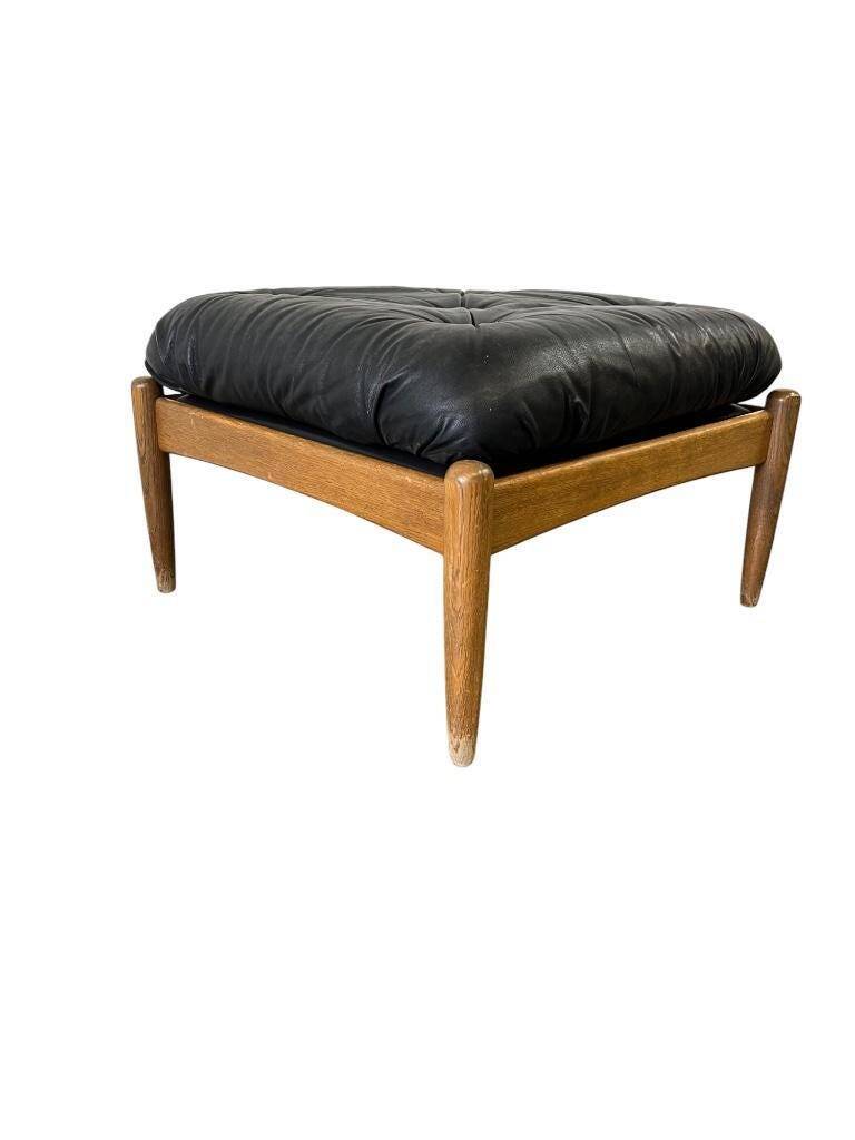 Eric Merthen Vintage Black Swedish Pouf / Footstool