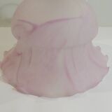 White and pink frosted glass pendant light/Vintage/1970s