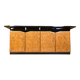 Vintage lacquer and burl wood credenza, 1980s