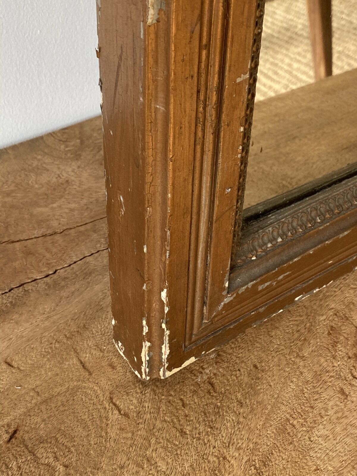 Old foot mirror gilded
