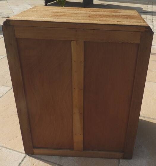 Antique upholsterer furniture with 3 drawers and a false drawer door – Completely restored