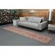1970s Vintage Turkish Handmade Wool & Cotton Pink Runner Rug 82x359