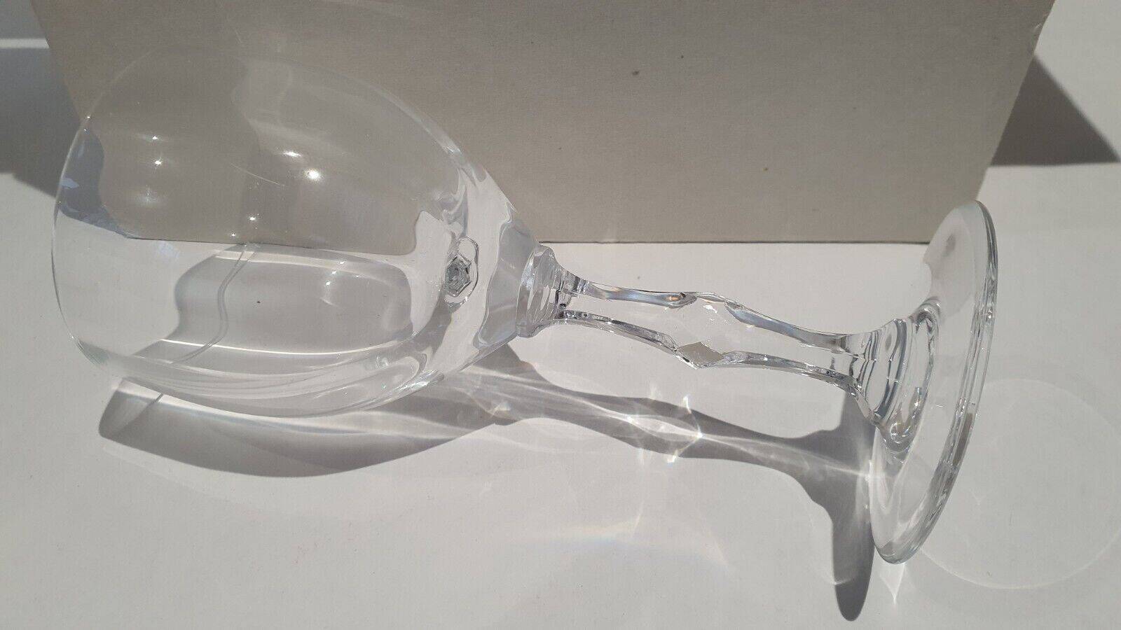 Set of 6 Faceted Balloon Glasses with Engraved St Louis Crystal Cut Feet
