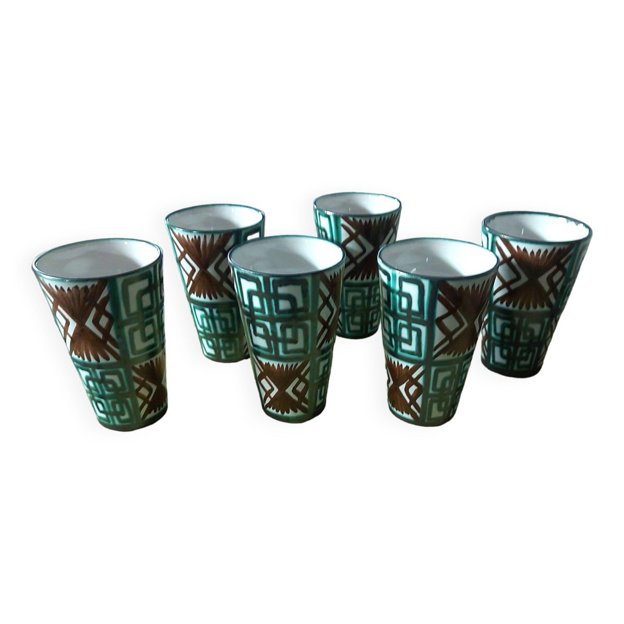6 glasses, ceramic mugs, vallauris dominique baudart