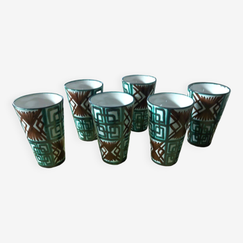 6 verres mugs en ceramique vallauris dominique baudart