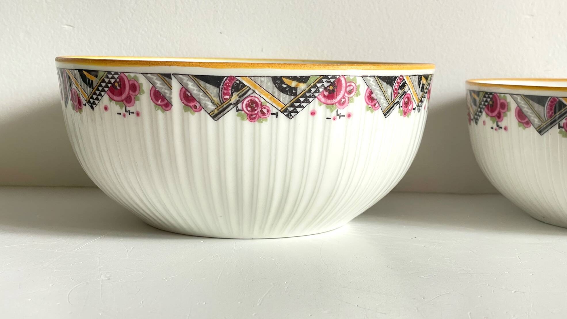 SALAD BOWLS Porcelain MEHUN Art Deco Decor
