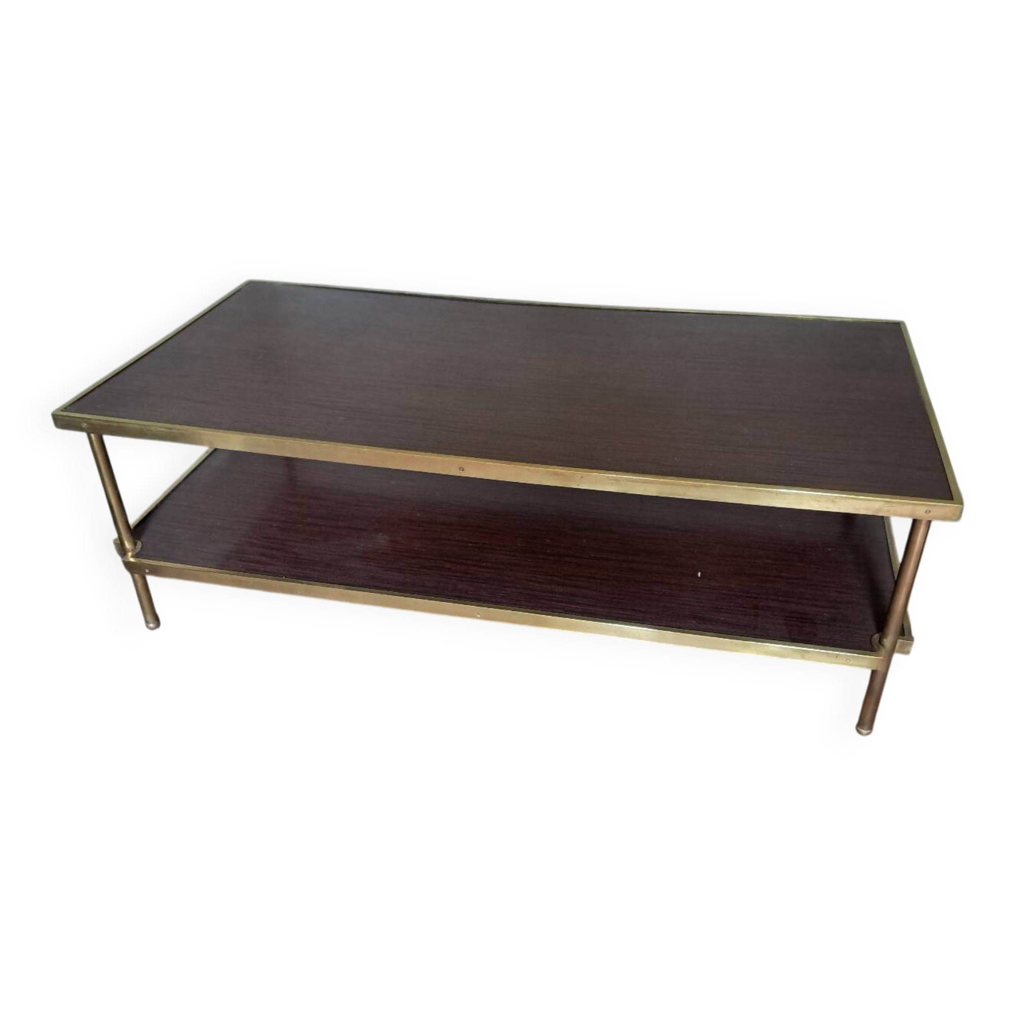 Formica and brass coffee table