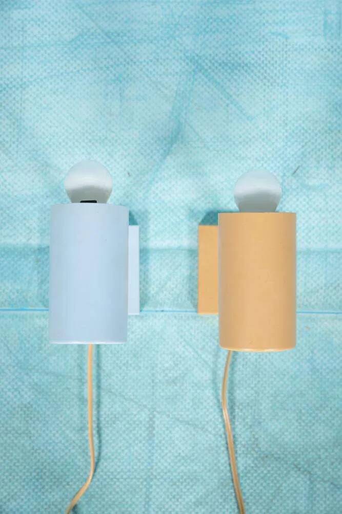 Vintage set of Danish wall lamps Fog&Mørup pastel Jo Hammerborg