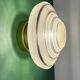 Old glass globe wall/ceiling light in frosted white and gold.