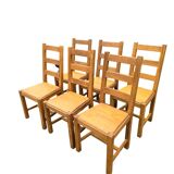 Set of 6 solid wood dining chairs