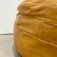 Ochre leather patchwork pouf