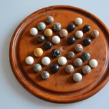 Solitaire game in exotic wood and semi-precious stones