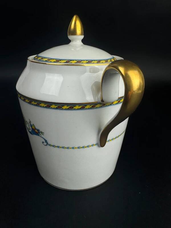 Bernardaud Limoges porcelain tea set with Cornucopia decoration