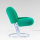 Space Age Italian Modern Desk Chair In Green Velvet and Chromed Metal