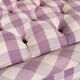 Banquette en tissu Vichy capitonné mauve et crème, France, 1970