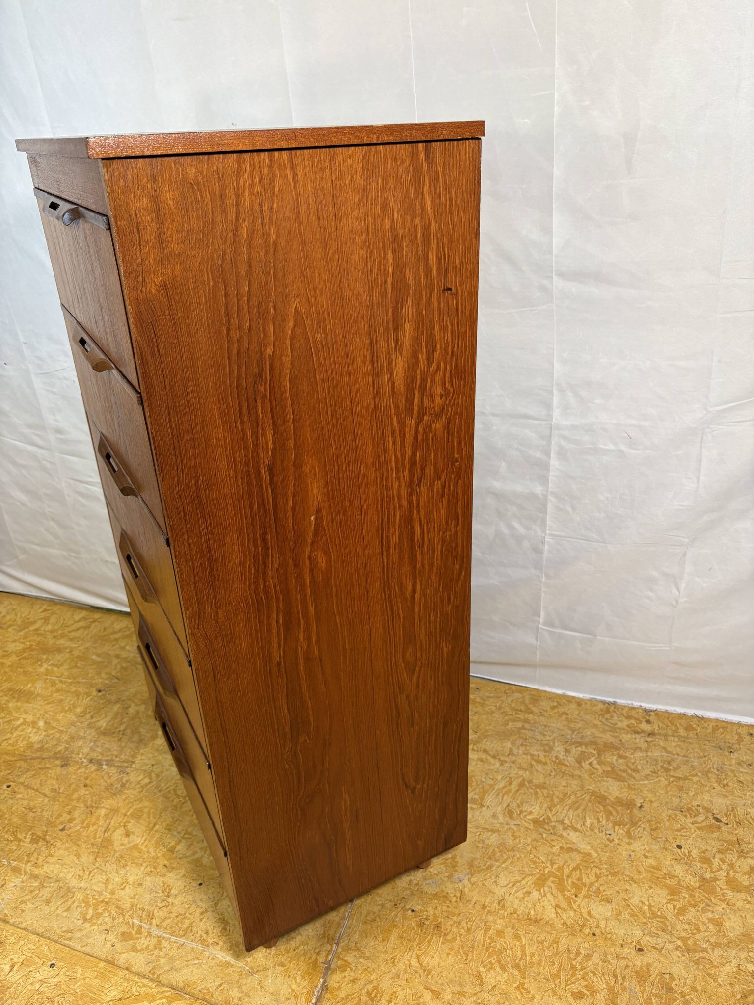 Mid-Century Retro Vintage Teak Chest of Drawers by Sakol 1960s  Six Drawers