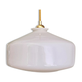 Vintage shade pendant lamp in white opaline