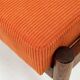 Wooden footrest in corduroy velvet
