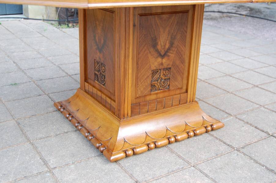 table art déco en noyer avec rallonges 14 couverts