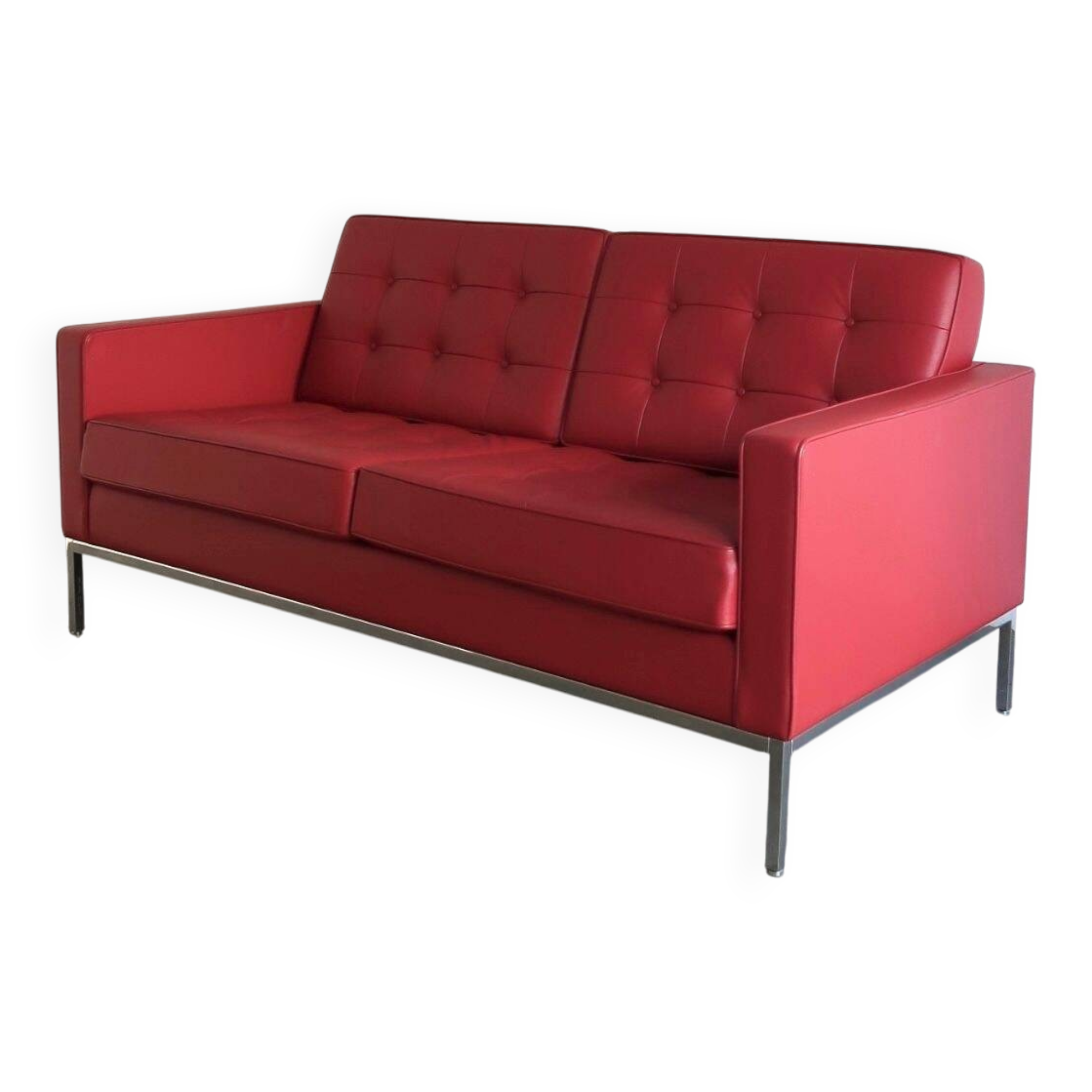 Canapé cuir 2 pers Florence Knoll