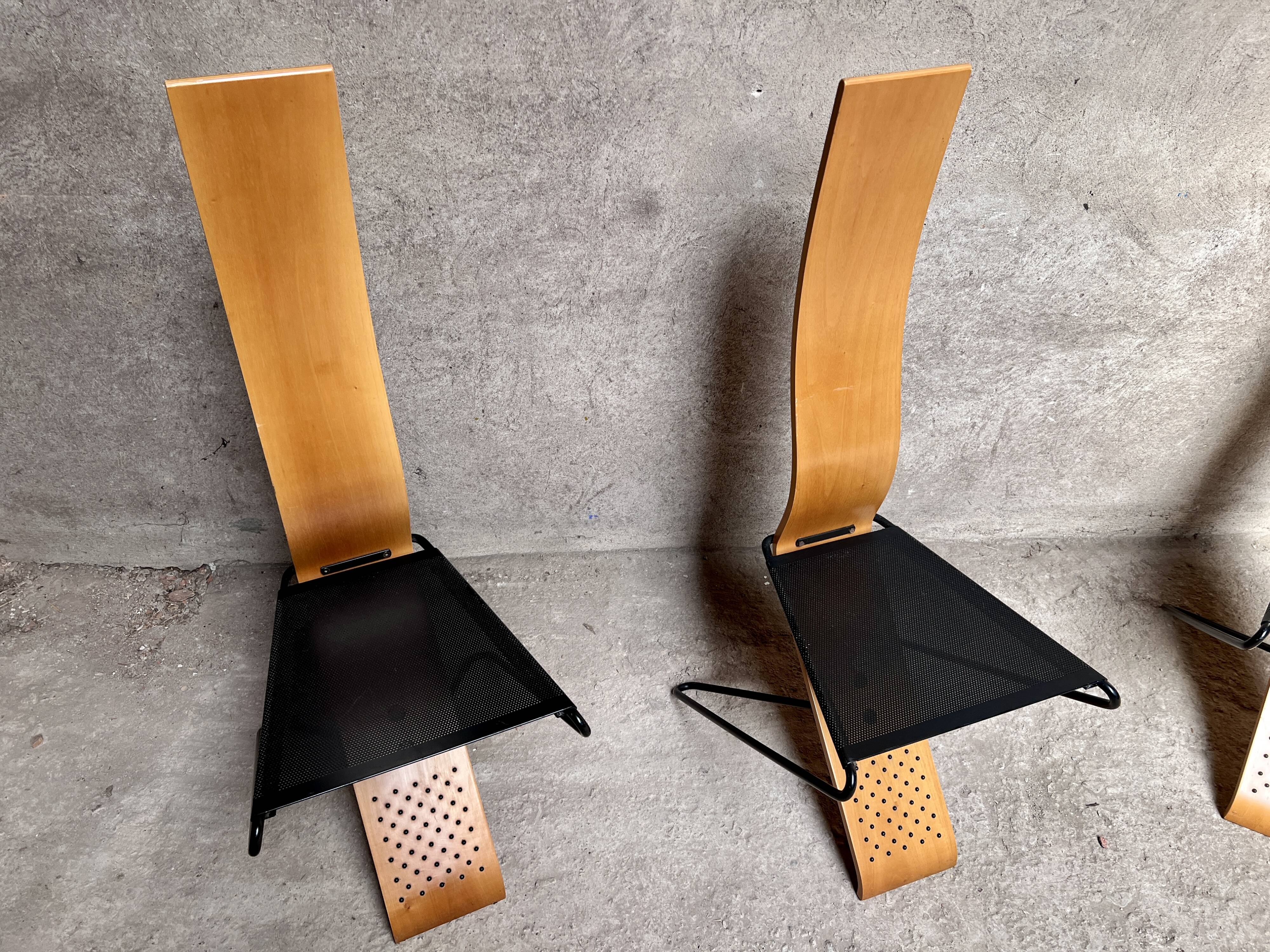 Series of 4 Chairs by Pietro Arosio for Airon 1980