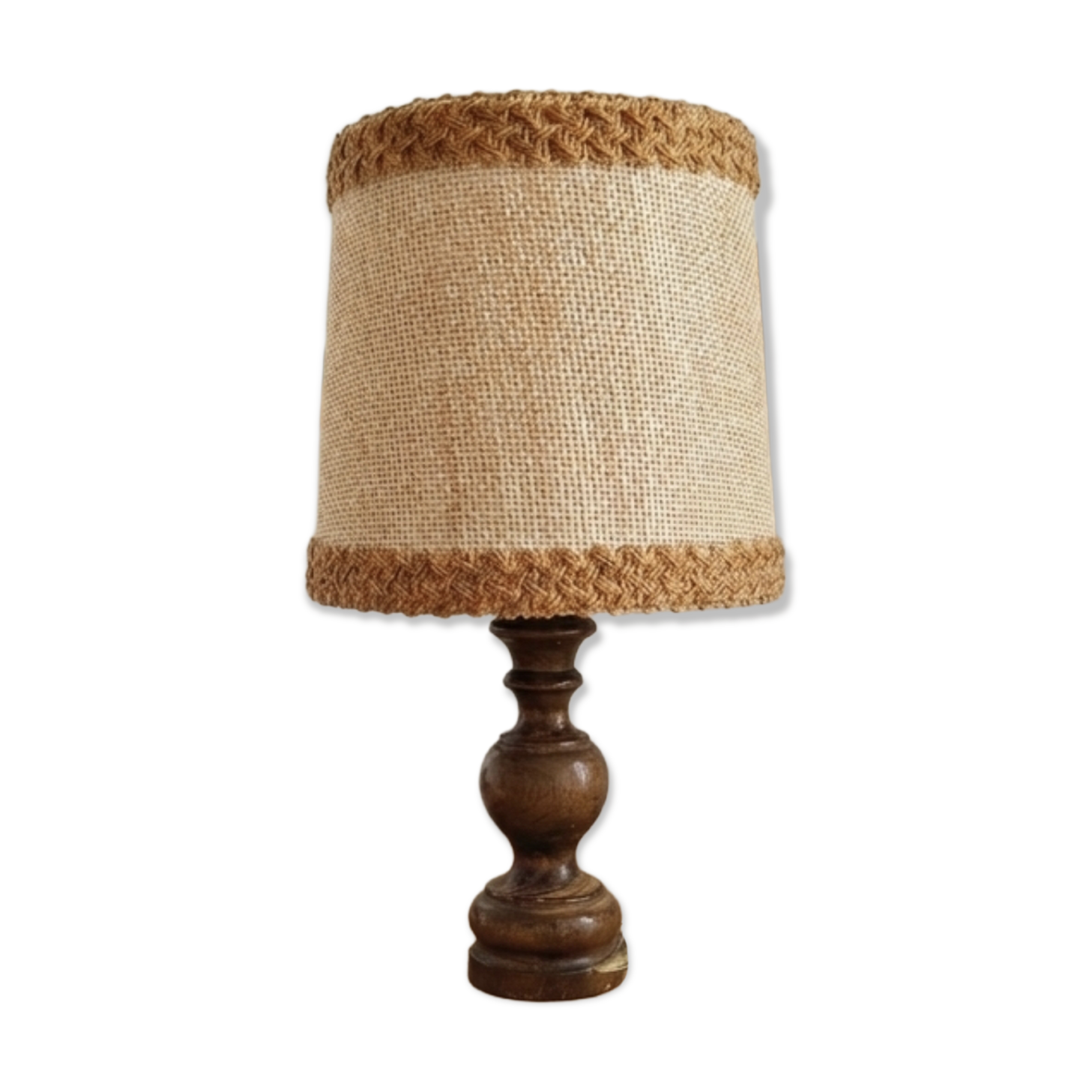 wood and jute table lamp, rustic chic