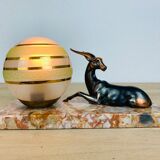 Art deco lamp gazelle brass and marble