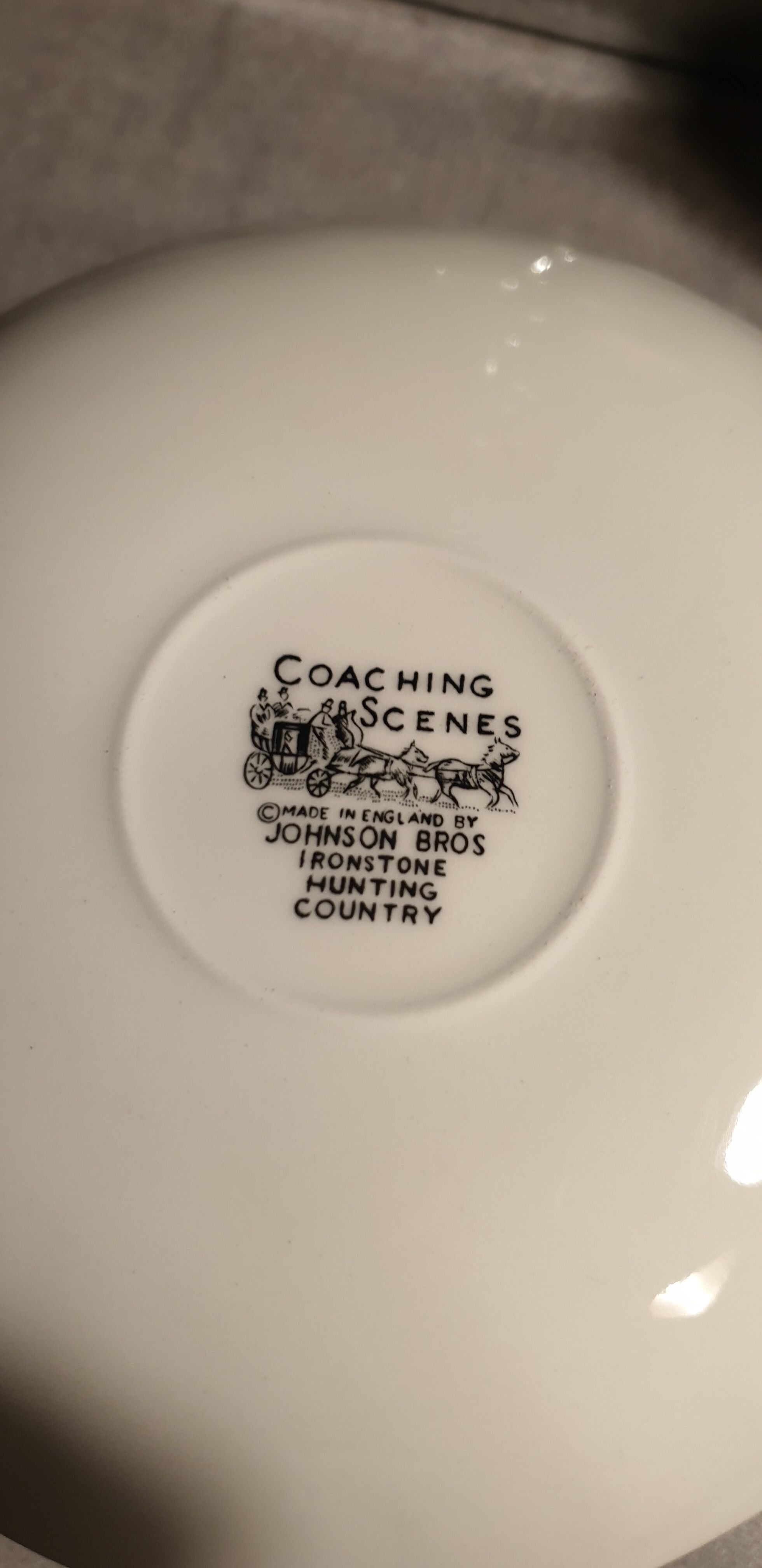 Johnson bros coaching scenes glossy porcelain dessert flat plates diameter: 18,18cm, 8 p