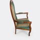 Vintage Voltaire Armchair Green and Beige with Floral Patterns