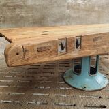 Antique dining table XXL on industrial machine leg