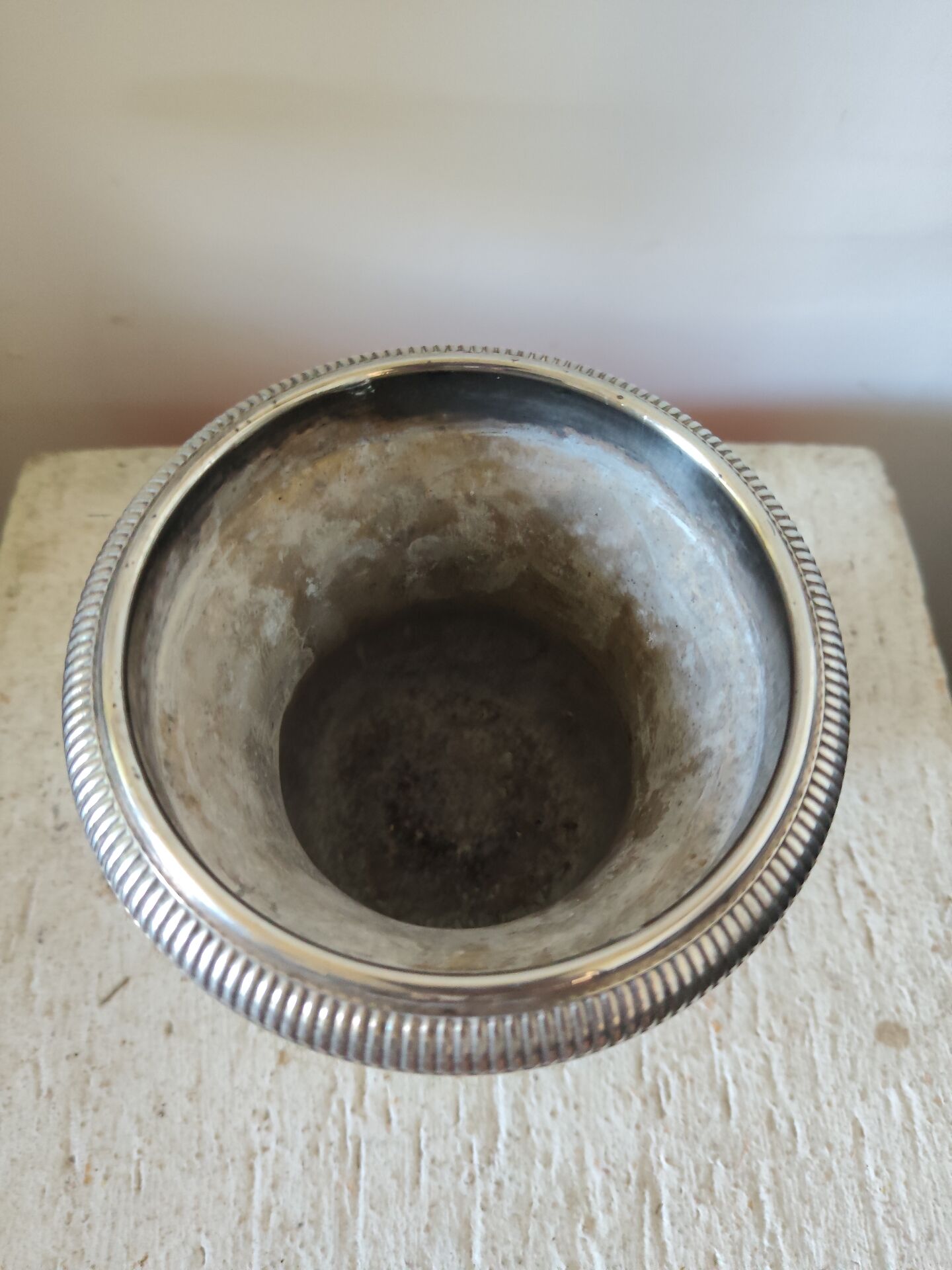 Jardinière centre de table vase Médicis argenté