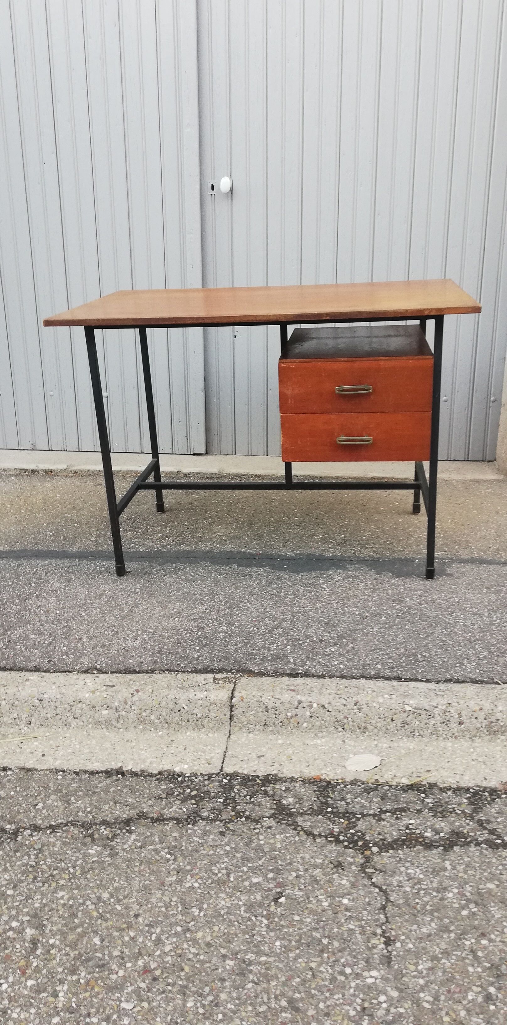 Vintage wood and metal desk