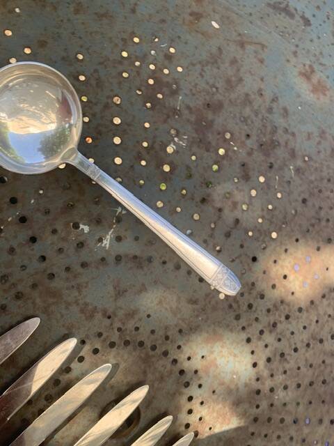 Cutlery set consisting of 49 pieces in silver metal, antique and collector's item